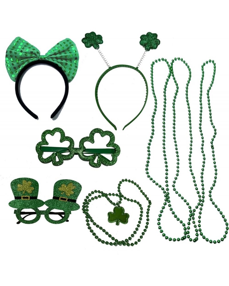 Women Mardi Gras Accessorie Outfit Adult St. Patrick's Day Party Costume Set with Tutu Headband Beads Necklace St Patrick Day...