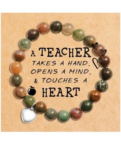 Teacher appreciation gifts,Natural Stone teacher Bracelet gifts for women,thank you gifts for teacher meaningful gifts for wo...