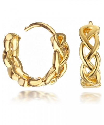 Women's 18K Gold Plated Knot Infinity Hoop Huggie Earrings for Women Gift Idea Gm074, Color: Yellow Gold $15.74 Earrings