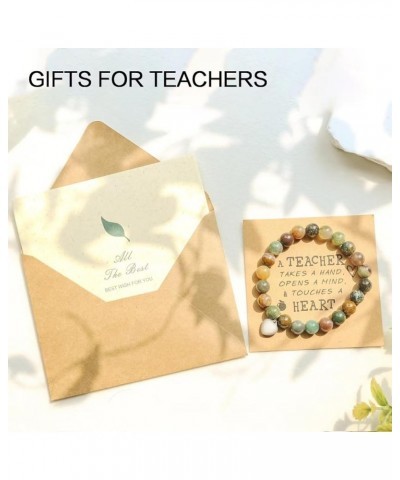 Teacher appreciation gifts,Natural Stone teacher Bracelet gifts for women,thank you gifts for teacher meaningful gifts for wo...