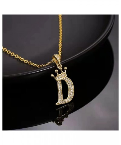 Gold Crown Initial Necklaces for Women Dainty Letter A-Z Pendant Necklace 18K Gold Plated Zirconia Letter Crown Choker Neckla...