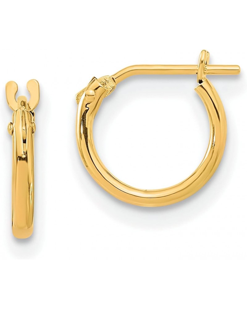 14K Yellow Gold Hoop Earrings Polished Ear Jewelry $32.94 Earrings