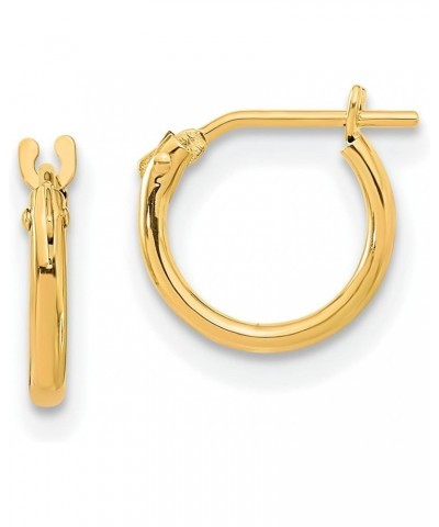 14K Yellow Gold Hoop Earrings Polished Ear Jewelry $32.94 Earrings