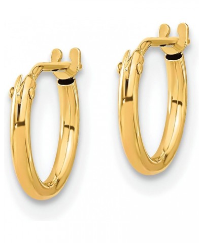 14K Yellow Gold Hoop Earrings Polished Ear Jewelry $32.94 Earrings