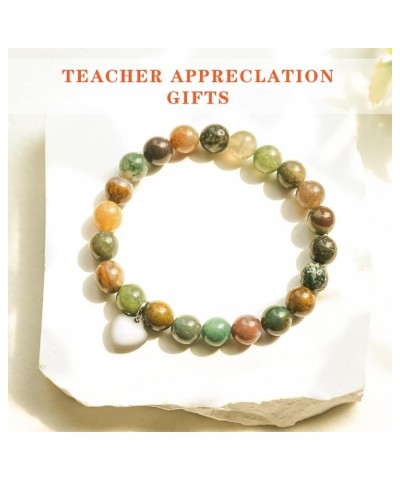 Teacher appreciation gifts,Natural Stone teacher Bracelet gifts for women,thank you gifts for teacher meaningful gifts for wo...