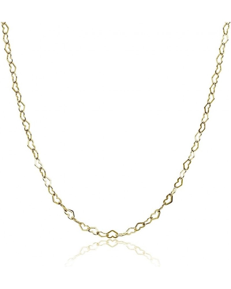 Sterling Silver Heart Link Chain Necklace, 16 inches 20 inches 24 inches or 30 Inches 30.0 Inches Yellow Gold $22.79 Necklaces