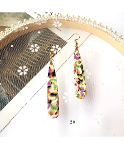 Acrylic Colorful Rectangle Dangling Earrings For Women, Cute Black White Red Green Orange Pink Purple Blue Yellow Drop Dangle...