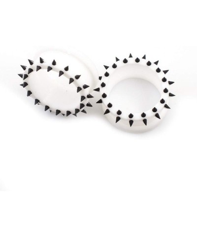 Pair of Silicone Tunnels/Plugs with Multiple Spikes Double Flared 7/16 Inch (12mm) $10.13 Body Jewelry