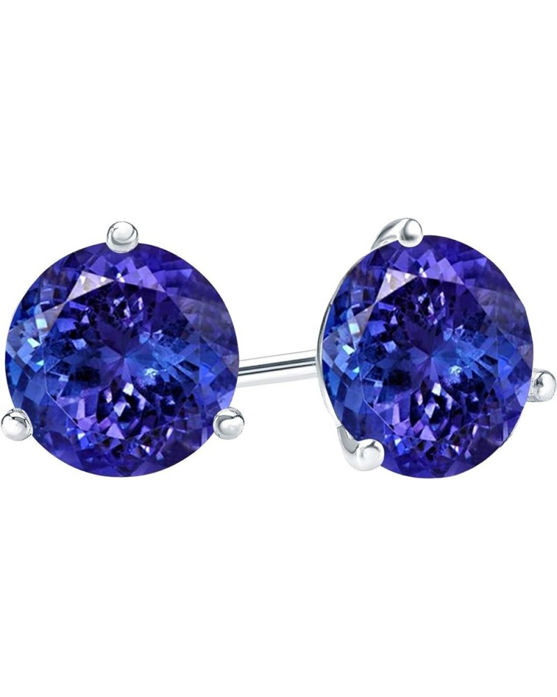 1/2-10 Carat Total Weight Tanzanite Stud Earrings 3 Prong Push Back Platinum 1.0 carats $134.20 Earrings