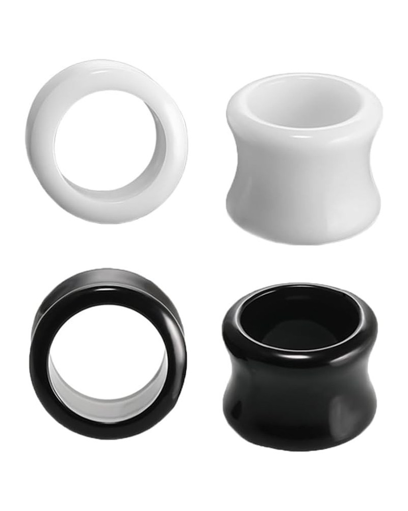 Acrylic Hollow Round Ear Tunnel Plugs Ear Gauges Expanders Black White Tunnels Stretcher Double Flared Earrings Cute Lobe Pie...