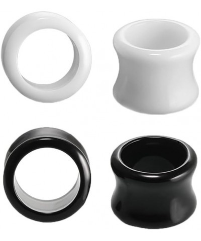 Acrylic Hollow Round Ear Tunnel Plugs Ear Gauges Expanders Black White Tunnels Stretcher Double Flared Earrings Cute Lobe Pie...