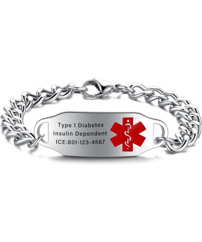 Medical Alert Bracelet for Women & Men | Engraved Medical Bracelet for Men | Stainless Steel Medical ID Bracelets for Elderly...