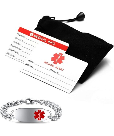 Medical Alert Bracelet for Women & Men | Engraved Medical Bracelet for Men | Stainless Steel Medical ID Bracelets for Elderly...