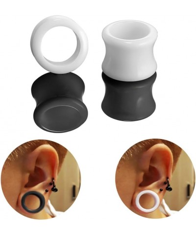 Acrylic Hollow Round Ear Tunnel Plugs Ear Gauges Expanders Black White Tunnels Stretcher Double Flared Earrings Cute Lobe Pie...