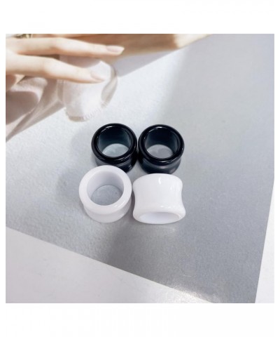 Acrylic Hollow Round Ear Tunnel Plugs Ear Gauges Expanders Black White Tunnels Stretcher Double Flared Earrings Cute Lobe Pie...