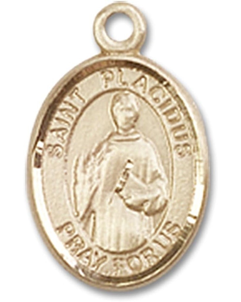 14 Karat Gold Catholic Patron Saint Medal Petite Charm Pendant, 1/2 Inch Saint Placidus $100.58 Pendants