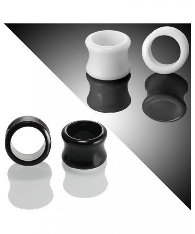 Acrylic Hollow Round Ear Tunnel Plugs Ear Gauges Expanders Black White Tunnels Stretcher Double Flared Earrings Cute Lobe Pie...