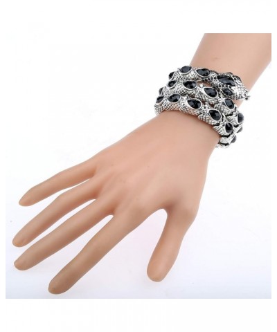 Women's Crystal Stretch Snake Bracelet Fit Wrist Size 6-1/2 to 8 Inch - Lead & Nickle Free - Halloween Costume Outfit Accesso...