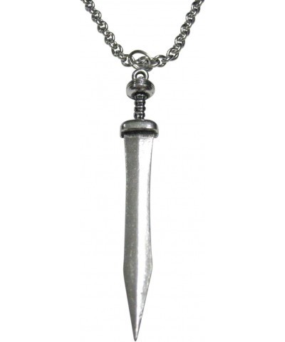 Silver Toned Sleek Sword Pendant Necklace $20.00 Necklaces