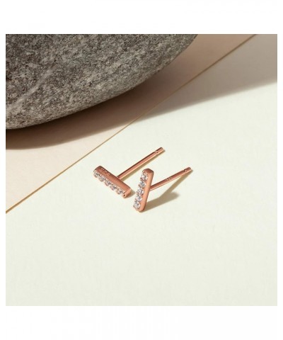 14K Gold Plated Sterling Silver Celestial Lightning Bolt, Moon and Star Earrings | Dainty Earrings for Women Rose Gold Bar $1...