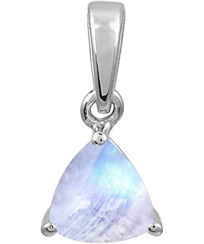 Multi Choice Trillion Shape Gemstone 925 Sterling Silver Solitaire Art Deco Pendant Jewelry Moonstone $14.51 Pendants