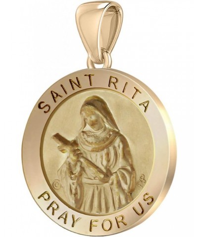 Ladies Hollow 14k Yellow Gold Saint Rita Pendant, 18mm $56.70 Pendants