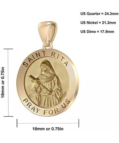 Ladies Hollow 14k Yellow Gold Saint Rita Pendant, 18mm $56.70 Pendants