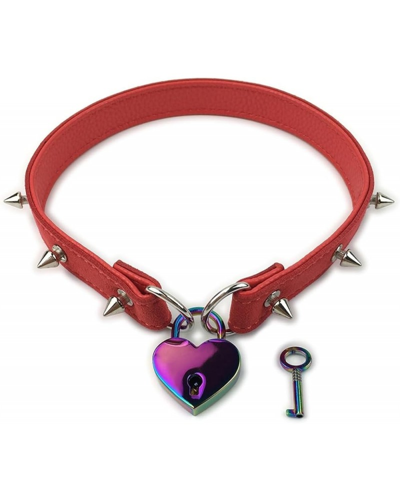 Padlock Choker Collar Necklace with Lock and Key Heart Lock Choker for Women and Men 14 Inches C $10.59 Necklaces