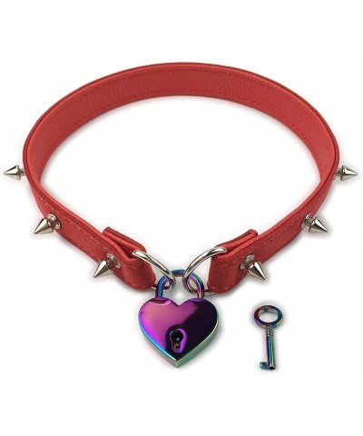 Padlock Choker Collar Necklace with Lock and Key Heart Lock Choker for Women and Men 14 Inches C $10.59 Necklaces