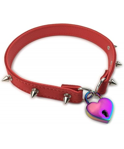 Padlock Choker Collar Necklace with Lock and Key Heart Lock Choker for Women and Men 14 Inches C $10.59 Necklaces