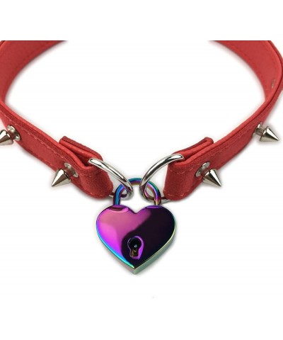 Padlock Choker Collar Necklace with Lock and Key Heart Lock Choker for Women and Men 14 Inches C $10.59 Necklaces