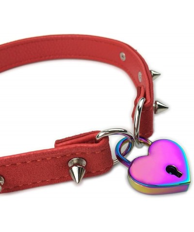 Padlock Choker Collar Necklace with Lock and Key Heart Lock Choker for Women and Men 14 Inches C $10.59 Necklaces