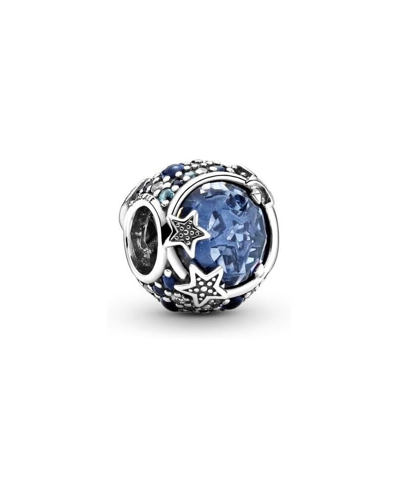 925 Sterling Silver Astronaut Galaxy Star Crescent Moon Murano Bead Charms Fit al Pandora Bracelet DIY Women Gift Jewelry SS4...