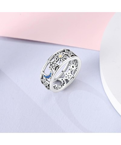 Silver Ring 925 Silver Rings for Women Colorful Cubic Zirconia Ring Wide Set Ring for Women Fashion Ring as Gift Ring Sterlin...