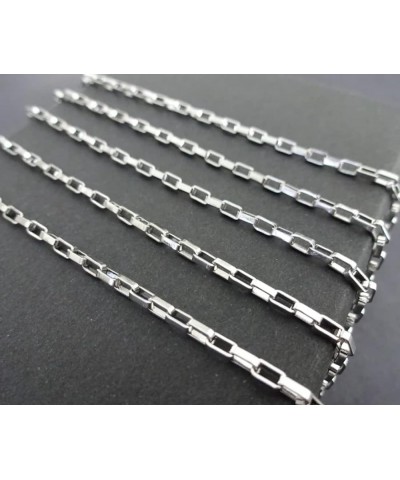 304 Grade Surgical Stainless Steel 2.5mm 3mm Rectangle Box Chain Necklace 18 Inch Tarnish Resistant Hypoallergenic Women Men ...