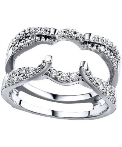 2.22 Ct Round Cut Moissanite 14K White Gold Over Elegant Enhancer Wrap Guard Ring For Women's $53.72 Rings