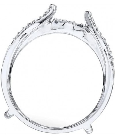 2.22 Ct Round Cut Moissanite 14K White Gold Over Elegant Enhancer Wrap Guard Ring For Women's $53.72 Rings