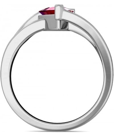 Trillion Cut Lab Created Ruby & Diamond 1.34 ctw Women Engagement Ring 14K Gold white-gold $234.67 Rings