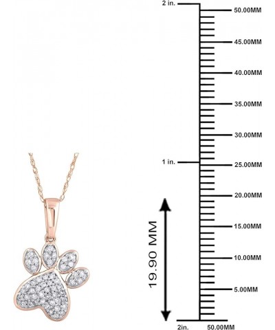 10K Gold 1/5Ct TDW Diamond Dog Puppy Kitten Cat Paw Print Pendant Necklace, Dog jewelry for Women Girls (I-J, I2) Rose Gold $...