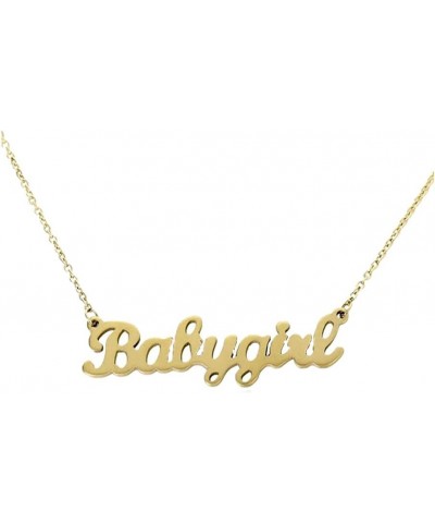 Stainless Steel Dainty Letter Babygirl Letter Charm Pendant Necklace Gift for Girls And Women babygirl-gold $8.09 Necklaces