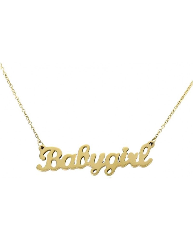 Stainless Steel Dainty Letter Babygirl Letter Charm Pendant Necklace Gift for Girls And Women babygirl-gold $8.09 Necklaces