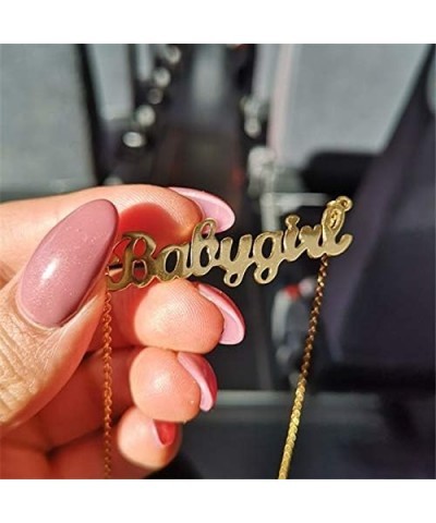 Stainless Steel Dainty Letter Babygirl Letter Charm Pendant Necklace Gift for Girls And Women babygirl-gold $8.09 Necklaces