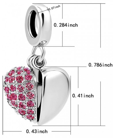 Grandma Nana Love Openable Heart Birthstone Dangle Charms Compatible with Pandora Bracelet Necklace Birthday Jewelry Gifts fo...