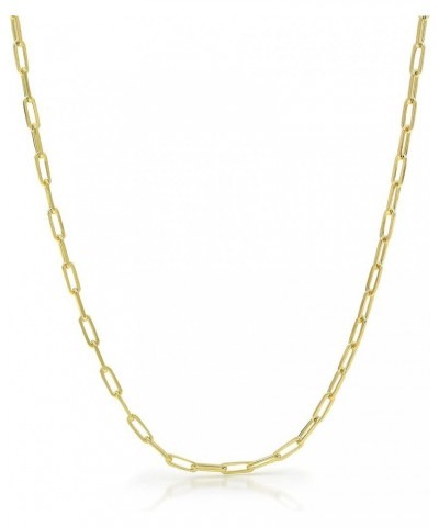 10k Yellow Gold 2mm Paperclip Elongated Rolo Cable Link Chain Pendant Necklace, Womens Jewelry 16" 18" 20" 22" 24 24 $50.40 N...