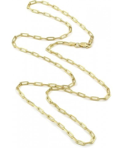 10k Yellow Gold 2mm Paperclip Elongated Rolo Cable Link Chain Pendant Necklace, Womens Jewelry 16" 18" 20" 22" 24 24 $50.40 N...