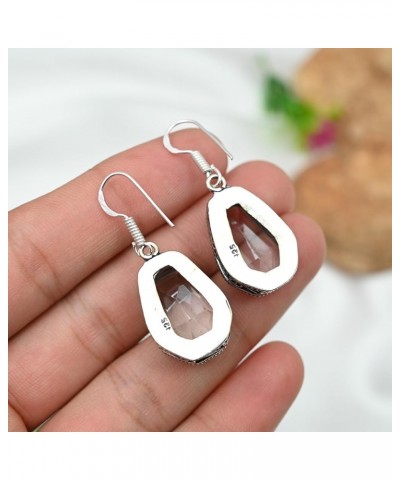 Silver Plated Earring | Unique 4 cm cm Coffin Shape Gemstone Earring| Fashion Jewelry for Women, Girls, and Gifts Coffin Whit...