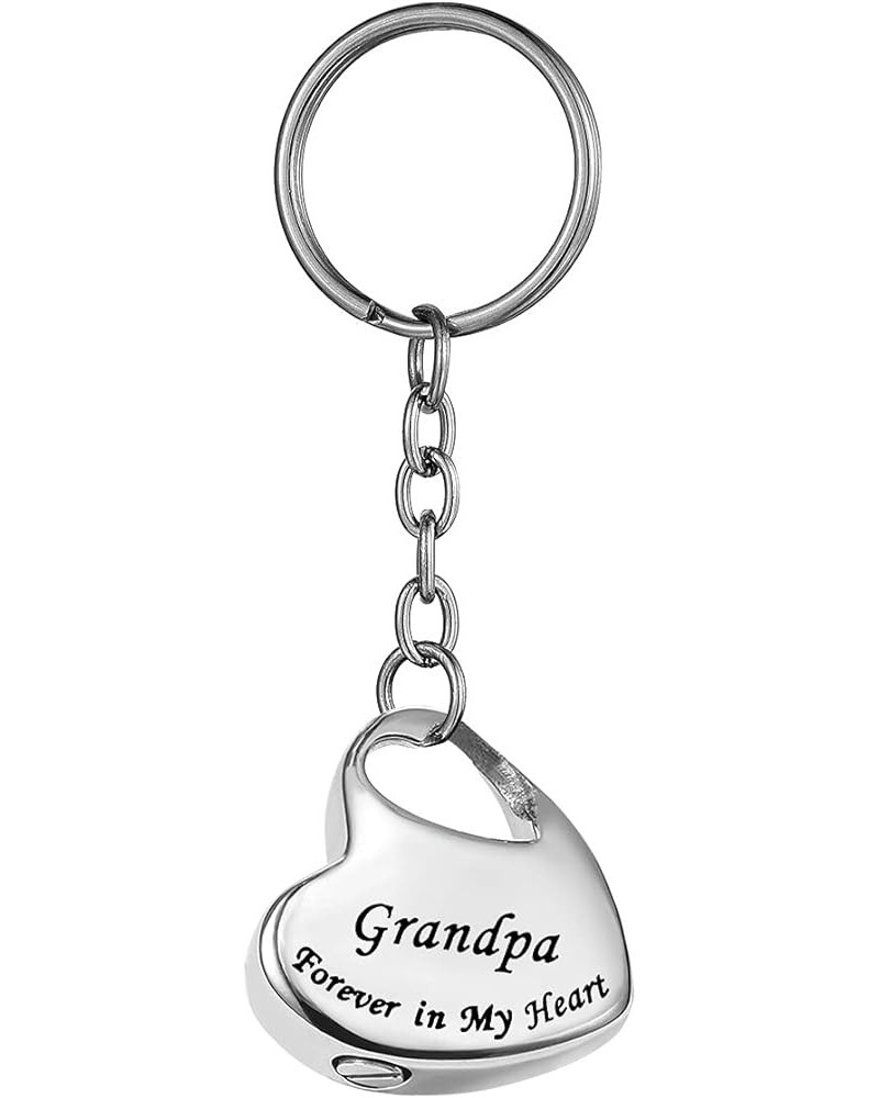 Family Forever in My Heart Stainless Steel Memorial Keepsake Urn Keychains Cremation Jewelry for Ashes Grandpa $9.97 Necklaces