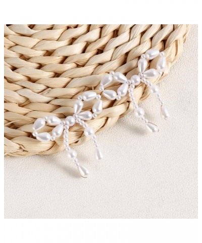 Retro Pearl Bow Earrings for Women Sweet Bow Knot Dangle Earrings Wedding Bride Party jewelry C $4.52 Earrings