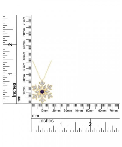 Round Cut White CZ Snowflake Pendant Necklace in 14K Gold Over Sterling Silver Yellow-Gold-plated-silver : Alexandrite $23.45...