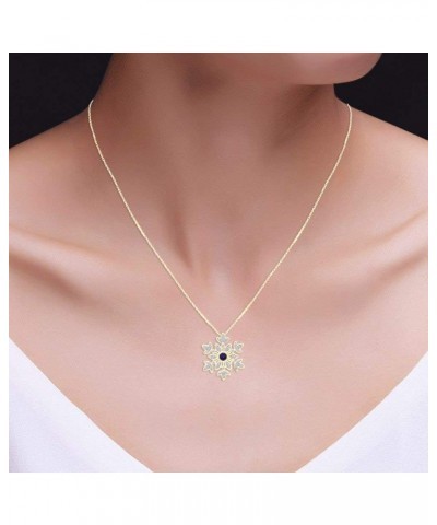 Round Cut White CZ Snowflake Pendant Necklace in 14K Gold Over Sterling Silver Yellow-Gold-plated-silver : Alexandrite $23.45...